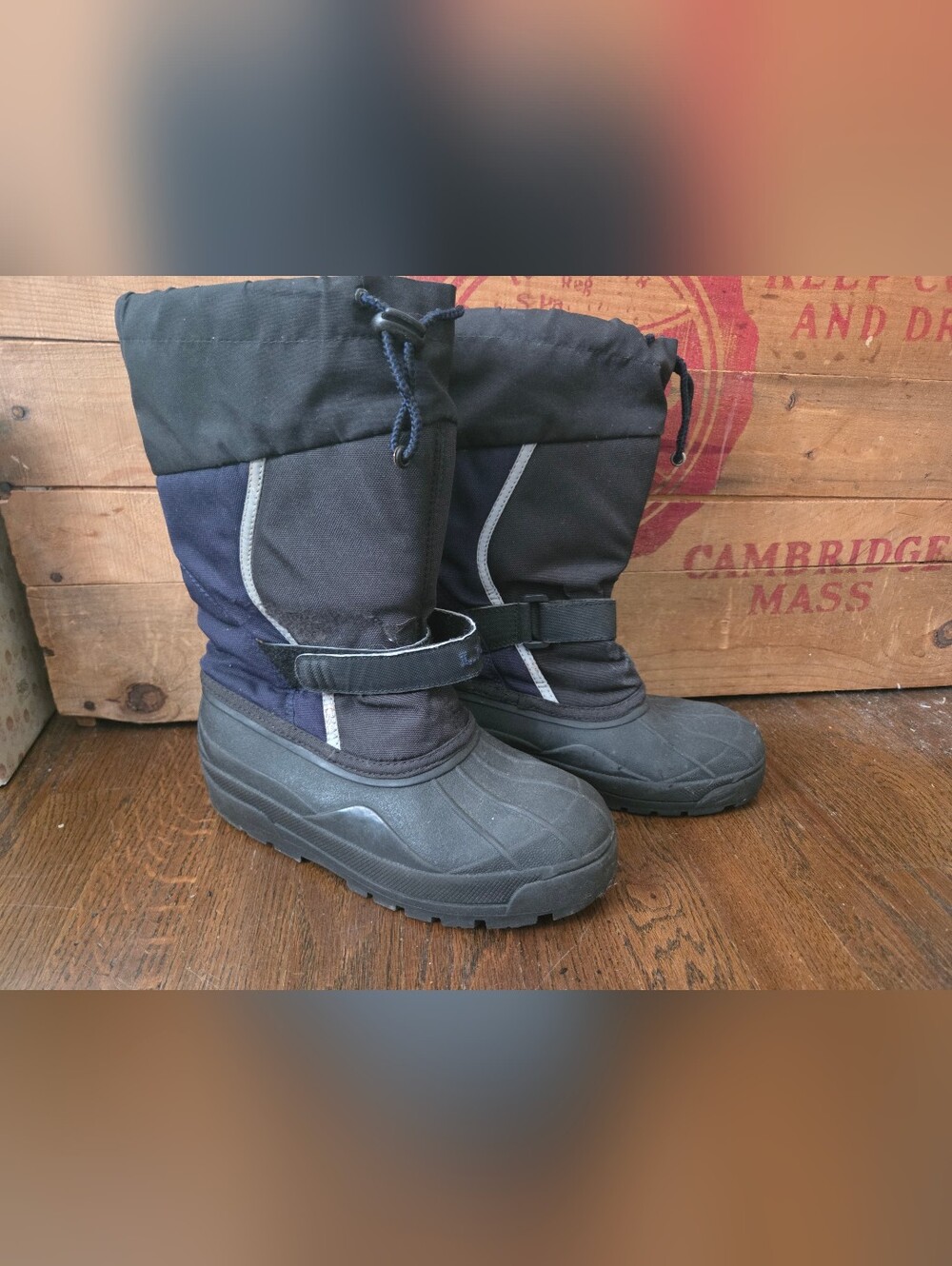 LL Bean Big Boys 5 Black Snow Boots